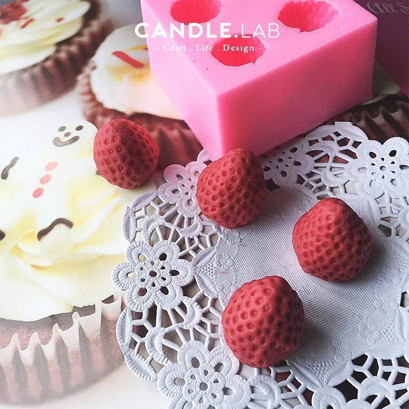 HiParty 3Pcs/Set 3D Mini Strawberry, Raspberry & Blueberry Silicone Fondant Molds Soap Candle Mulberry Wax Melts Molds Berries Chocolate Candy Mold for Cake Cupcake Topper Decoration - Image 4